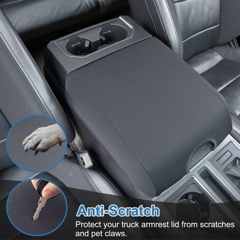 PIMCAR Center Console Cover for Ford 2015-2020 F150, 2017-2022 F250 F350 F450, 2018-2024 Expedition Interior Accessories Soft Cozy Neoprene Armrest Cover Protector (Bucket Seat Only) - Image 5