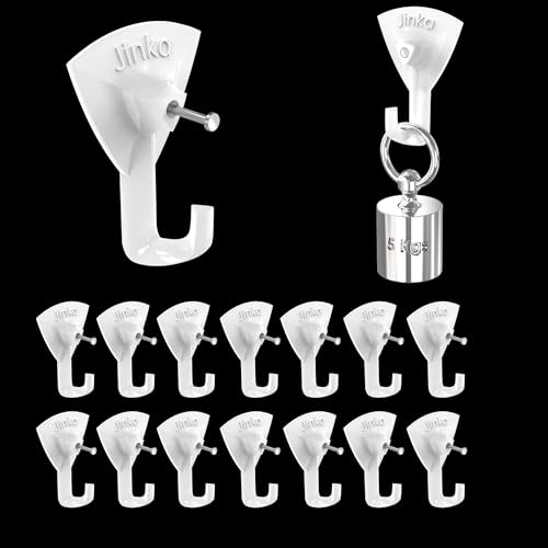 Jinka Hooks (15 Pieces) Wall Hooks for Hanging Keys, Clothes, Utensils, Bags and Planters. Holds Upto 5kgs. Wall Hooks for Hanging Strong -15 Pieces Packet (Wall Hook). - Image 1