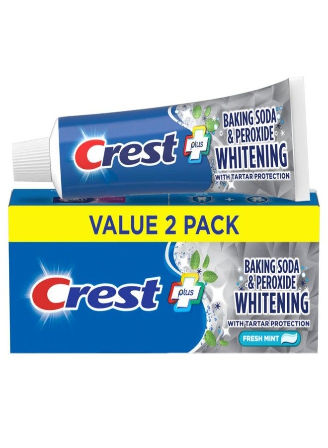 Crest معجون أسنان كريست لحماية التجاويف والتكلسات، تبييض بيكربونات الصوديوم وبيروكسيد، 5.7 أونصة، عبوة من 2 - Image 1
