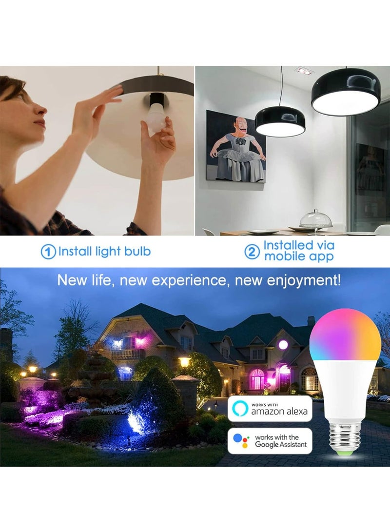 Sky-Touch Smart Light Bulb, Multi Color Changing Dimmable Smart Wifi And Bluetooth Compatible With Alexa And Google Home Assistant - Image 3