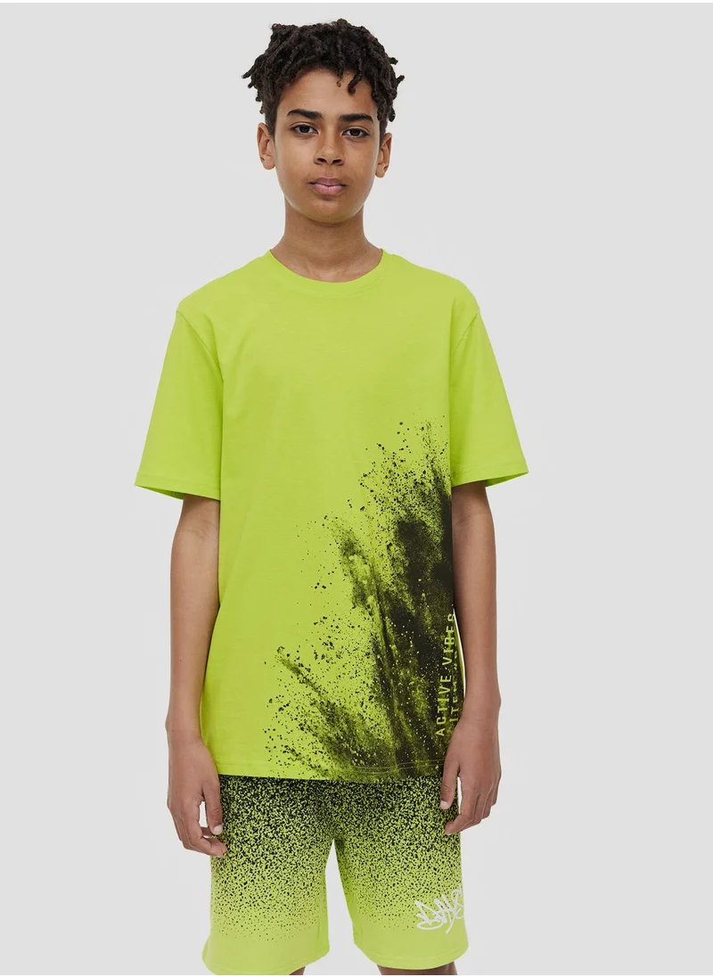 اتش اند ام Kids Graphic Print Paper Bag Shorts