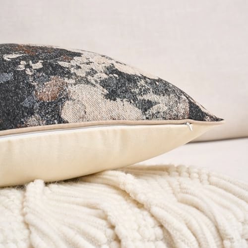 Yangest Neutral Flower Pillow Cover 12 x 20 Inches Nature Chenille Rectangle Throw Pillow Cover Soft Luxury Accent Couch Pillow Cover for Living Room Bedroom Coffee Brown - Image 3