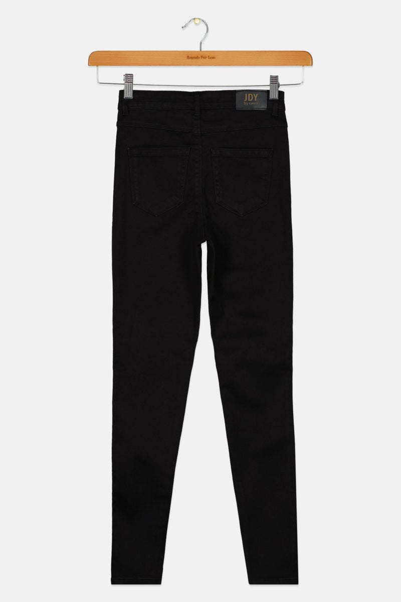 JDY Women Regular Fit Washed Stretchable Jeans, Black - Image 3