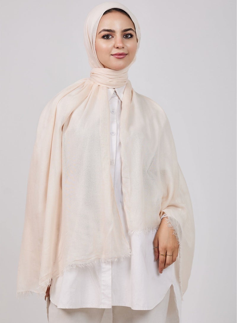 FLOWER Plain Cotton Modal Veil - Red beige 95 - Image 2