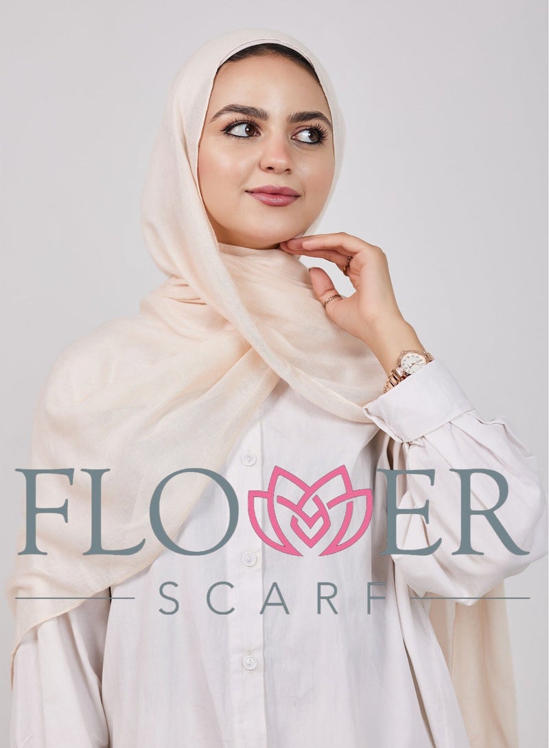 FLOWER Plain Cotton Modal Veil - Red beige 95 - Image 4