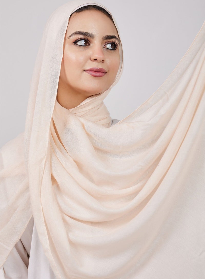 FLOWER Plain Cotton Modal Veil - Red beige 95 - Image 3