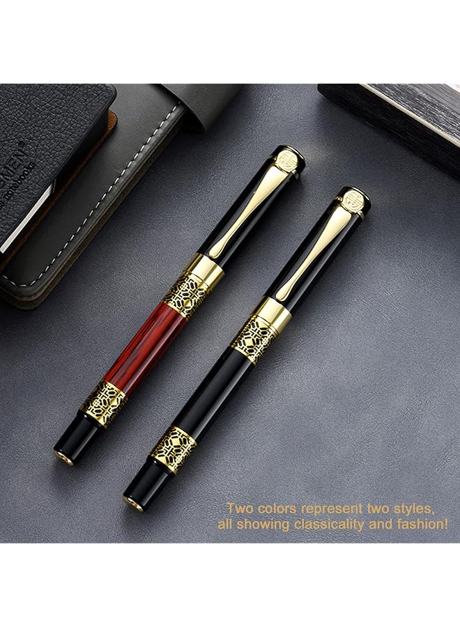 إيروريكس قلم حبر جاف أسود قابل لإعادة التعبئة، أقلام أعمال فاخرة، أفضل مجموعة هدايا من أقلام الحبر الجاف للرجال والنساء، أقلام لطيفة للمكتب التنفيذي الاحترافي، صندوق هدايا أنيق... أسود - Image 3