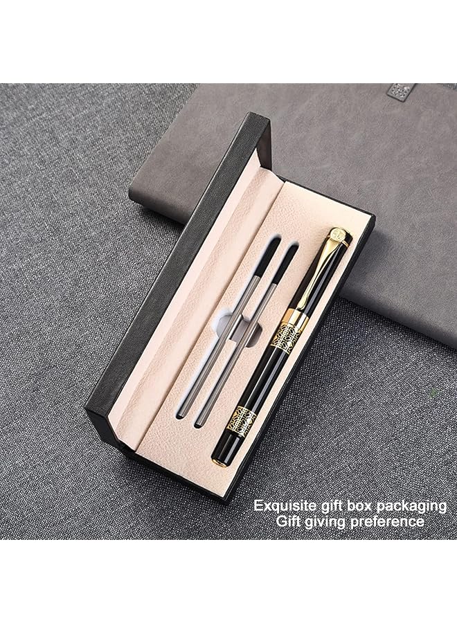 إيروريكس قلم حبر جاف أسود قابل لإعادة التعبئة، أقلام أعمال فاخرة، أفضل مجموعة هدايا من أقلام الحبر الجاف للرجال والنساء، أقلام لطيفة للمكتب التنفيذي الاحترافي، صندوق هدايا أنيق... أسود - Image 2