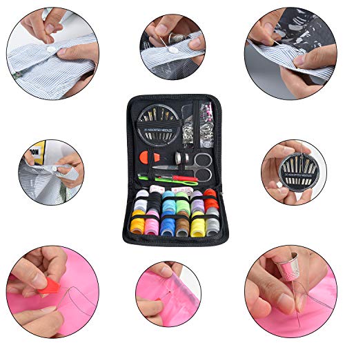Marcoon Sewing Kit, Zipper Portable Mini Sewing Kits for Adults, Kids, Traveler, Beginner, Emergency, Family Repair, Sewing Supplies with 12 Color Thread, Scissors, Needles, Tape Measure and Other Accessories - Image 5