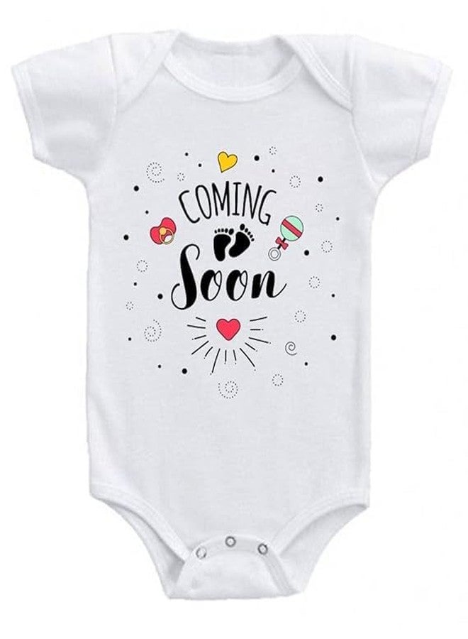 Americanapple Romper Coming Soon, Welcome Printed Dress Rompers for for Baby Boys,Girls Printed Birthday Gift Rompers t-Shirt (6-9 Months, M-Coming Soon)