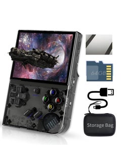 RG35XX Plus Retro Handheld Game Console With Bag, Support HDMI TV Output 5G WiFi Bluetooth 4.2 , 3.5 Inch IPS Screen Linux System Built-in 64G TF Card 5515 Games (RG35XX Plus-Black With Bag)