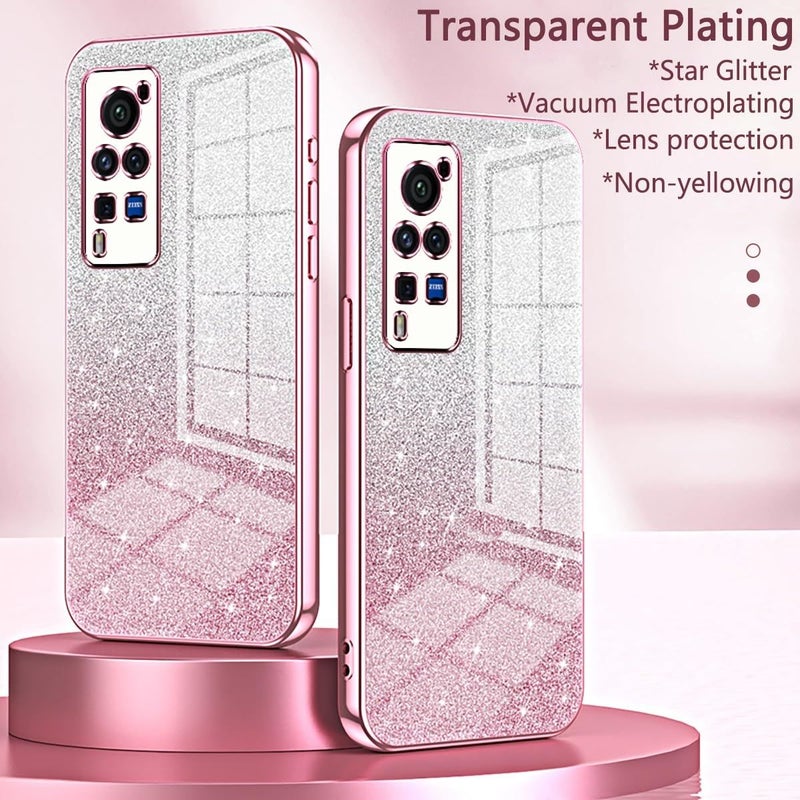 Purple Glitter Electroplated Hybrid Case For IQOO Neo9 Neo 9 Pro Shockproof Slim Clear TPU Bumper - Image 2