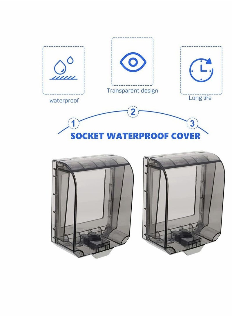 ماركة غير محددة 2 Sets Electric Outlet Covers,Switch Plug Waterproof Socket Covers for Outdoor Bathroom Electrical Box Cover Baby Safety Protector  - Image 4