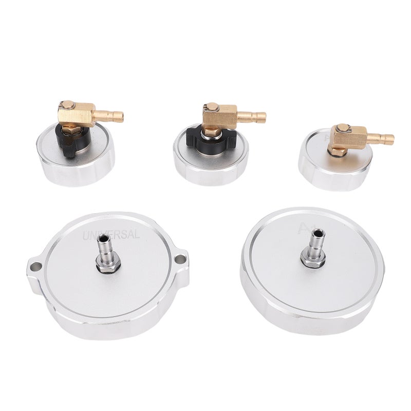 5pcs Master Cylinder Adapter Set Aluminum Brake Bleeder Adapter Set Universal for Most Pressure Brake Fluid Bleeder Kit - Image 4