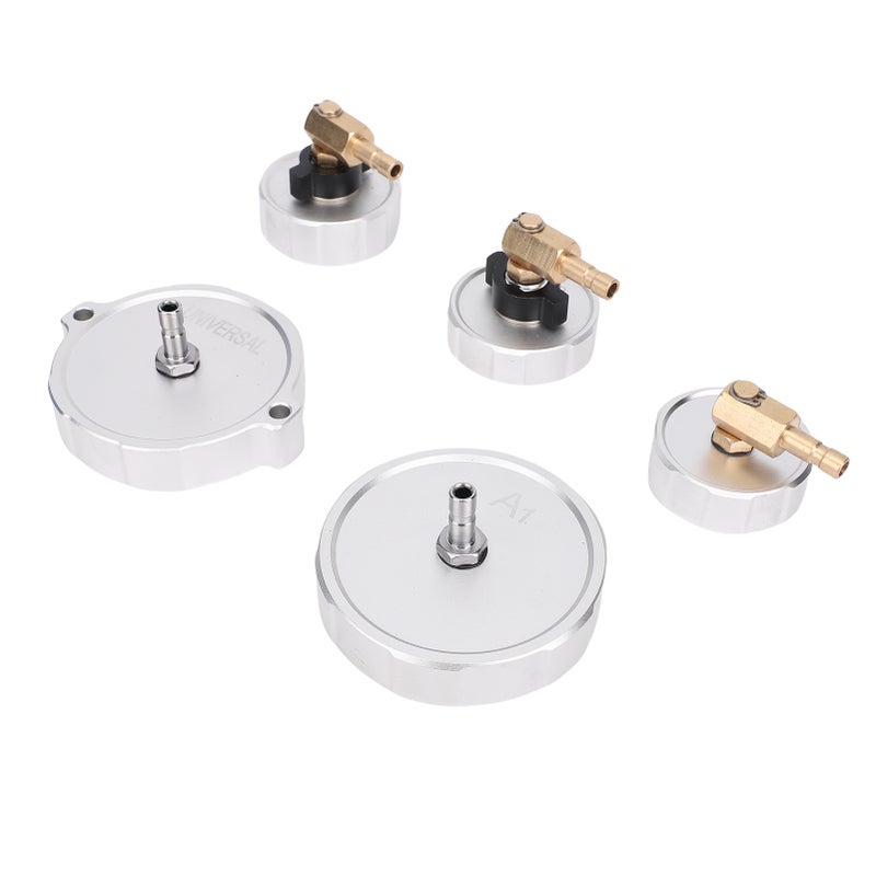 5pcs Master Cylinder Adapter Set Aluminum Brake Bleeder Adapter Set Universal for Most Pressure Brake Fluid Bleeder Kit - Image 3