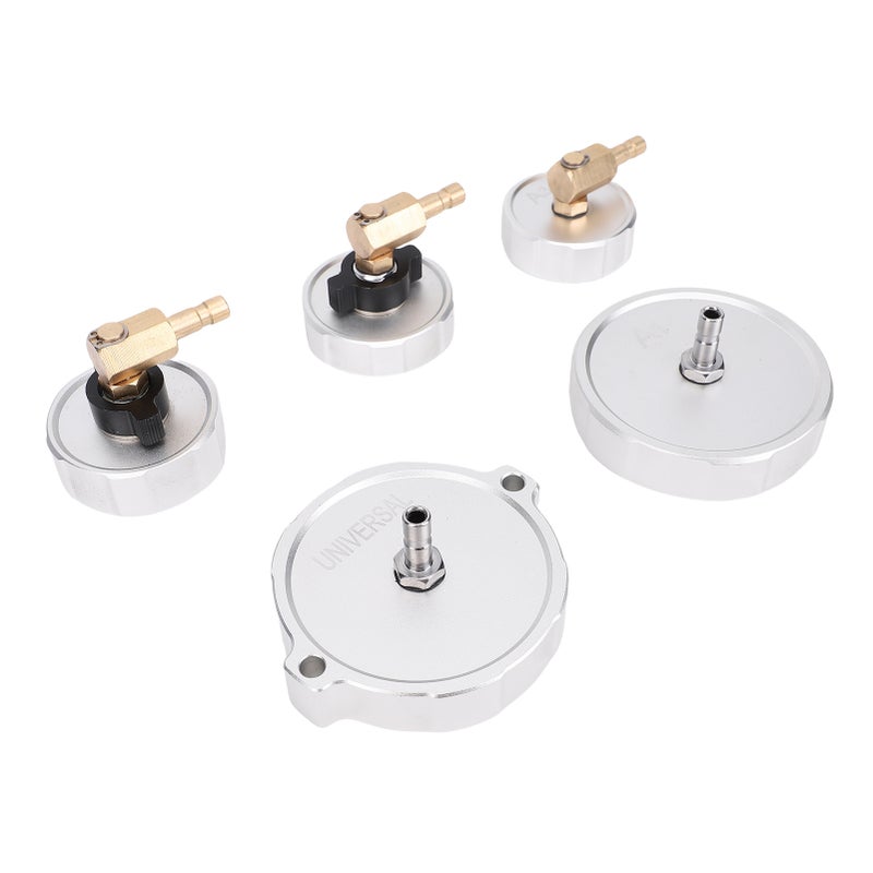 5pcs Master Cylinder Adapter Set Aluminum Brake Bleeder Adapter Set Universal for Most Pressure Brake Fluid Bleeder Kit - Image 5