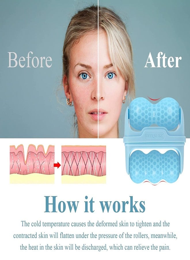 ZTOCOZ 2 in 1 W+V Shaped Ice Roller For Face Eyes and Neck To Brighten Skin & Enhance Your Natural Glow/Reusable Facial Treatment to Tighten & Tone Skin & De-Puff The Eye Area - Image 5