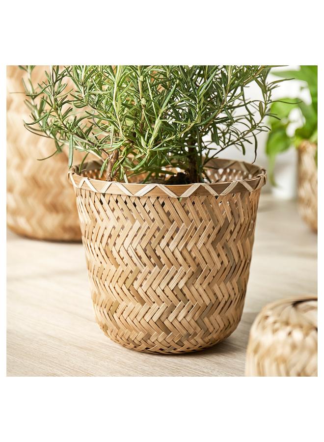 زبون وعاء نباتات مصنوع يدويًا من الخيزران، 15 سم - Image 4