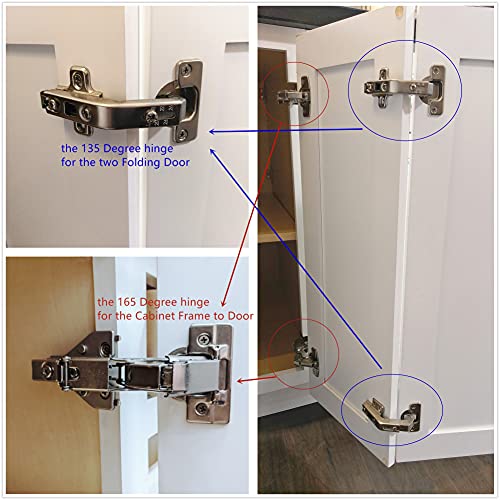 Elysian 1 Piece Lazy Susan Hinge Face Frame Plate for Floded Door, Kitchen Cabinet Corner Door Hinges Metal Lasy Susan Cabinet Corner Hardware Cabinet Door Hinges Corner Cabinet Replacement 135 Degree Open - Image 5