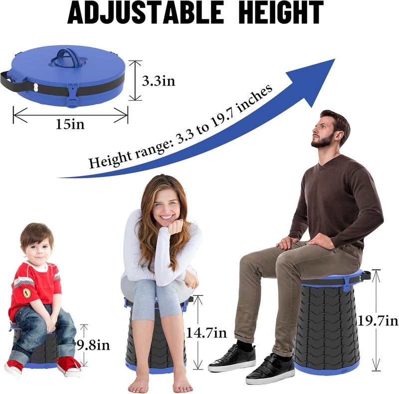 ALEVMOOM مرحاض محمول من ALEVMOOM XXL للتخييم، بقدرة تحمل 880 رطلاً، مرحاض خارجي قابل للتعديل بارتفاع 19.7 بوصة، مع 7 أكياس قمامة، مرحاض محمول للبالغين، مرحاض قابل للطي للحمل للتخييم - Image 2