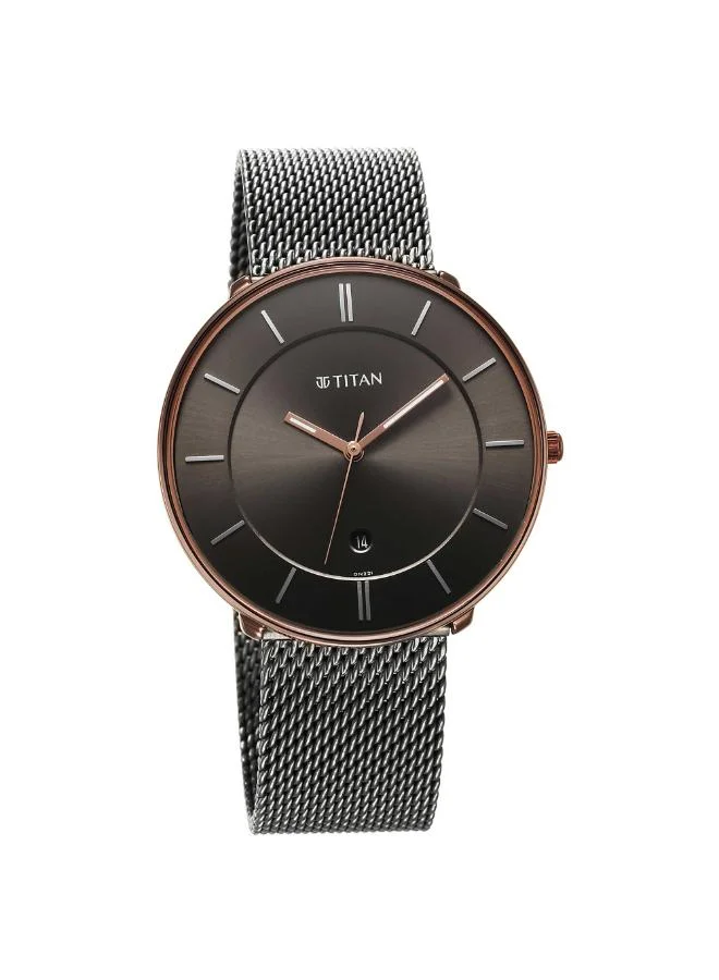تيتان Men Analog Display Watch With Gun Stainless Steel(Mesh) Strap - 1849KM01