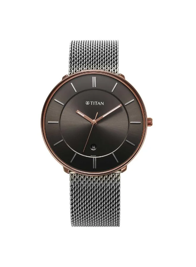 تيتان Men Analog Display Watch With Gun Stainless Steel(Mesh) Strap - 1849KM01