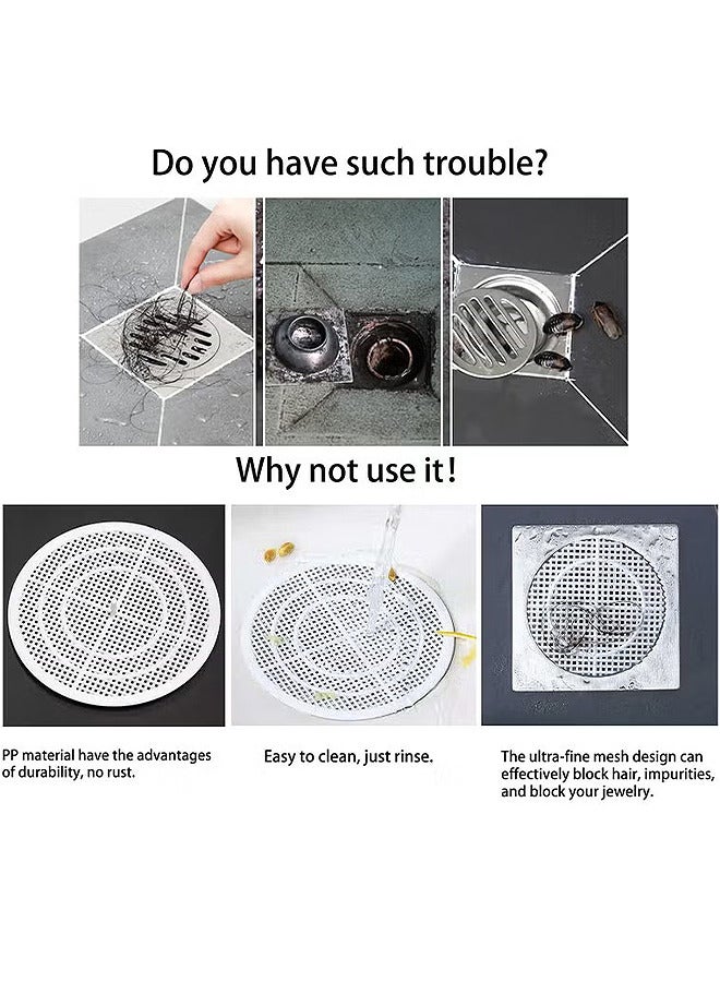 4 قطع دش استنزاف تصفية ، دش الشعر التمديد شبكة البلاستيك الكلمة بالوعة مصفاة يمكن قطعها سهلة التركيب والتنظيف ، يناسب فتحات الصرف ذات الأحجام المختلفة ، الحمام ، مغسلة ، حوض ، مطبخ - Image 3