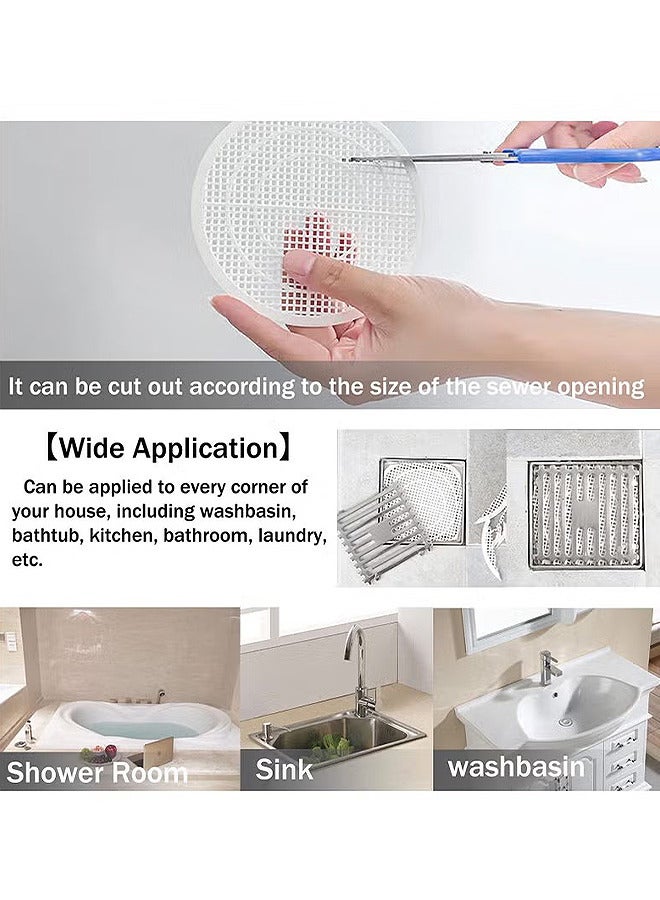4 قطع دش استنزاف تصفية ، دش الشعر التمديد شبكة البلاستيك الكلمة بالوعة مصفاة يمكن قطعها سهلة التركيب والتنظيف ، يناسب فتحات الصرف ذات الأحجام المختلفة ، الحمام ، مغسلة ، حوض ، مطبخ - Image 4