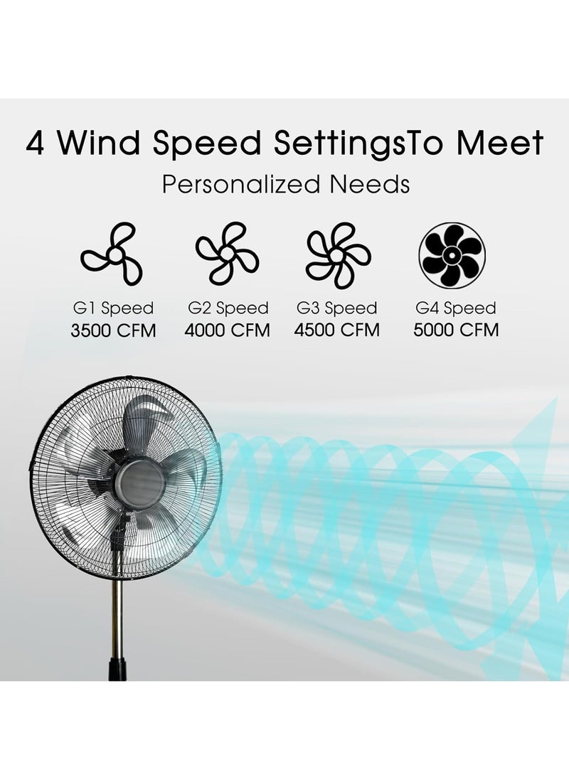 VUCATIN 18 inch Oscillating Pedestal Fan  Standing Floor Fan with Pedestal Base Adjustable Height  Timer 4 Speeds 90-Degree Oscillating Standing Fan for Bedroom Living Room Office & Dorm (A-White)  - Image 5