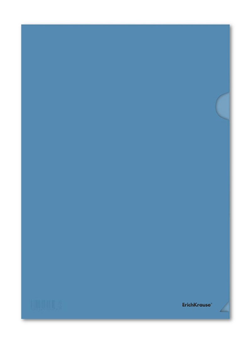ErichKrause مجموعة 12 قطعة من ملف L شفاف نصف شفاف بحجم A4 باللون الأزرق - Image 2