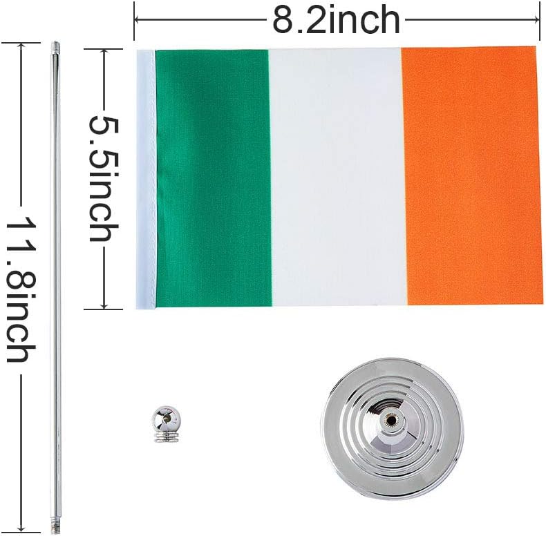 mflagperft Ireland Flag Irish Flags, Small Mini Irish Desk Flag, Used for Table Office Classroom Home Patriotic Events Decorations - Image 1