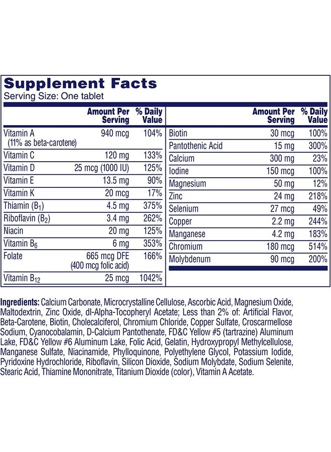 ONE A DAY One A Day Women's 50+ Multivitamins, Supplement with Vitamin A, Vitamin C, Vitamin D, Vitamin E and Zinc for Immune Health Support, Calcium & More , Tablet, 175 Count  - Image 2