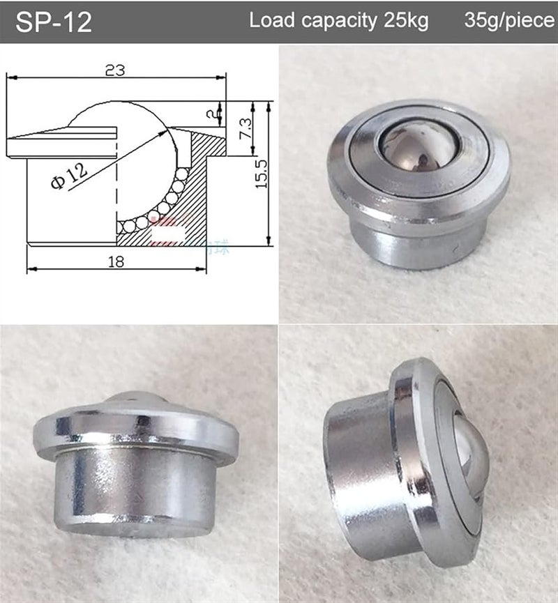 Universal Ball Bearing Casters Wheel SP 12 Flexible Transmission System Furniture Wheel 1 Piece - Image 5