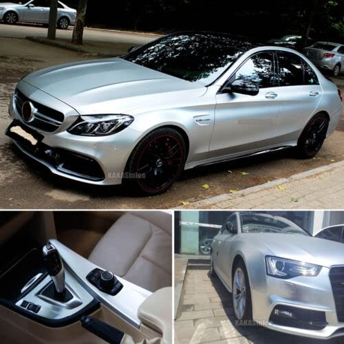 WISDOM Wrap Sheet Sticker and Decal Roll Film Sticker Decal for Car and Bike & Bubble Free Vinyl Silver Metallic Wrap (12 x 50 inches, Glossy Metallic Silver Wrap) - Image 5