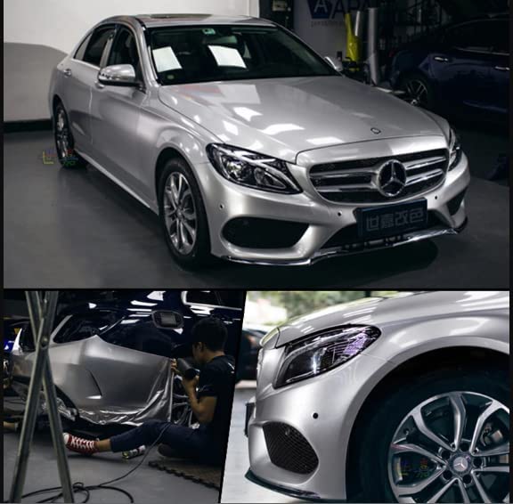 WISDOM Wrap Sheet Sticker and Decal Roll Film Sticker Decal for Car and Bike & Bubble Free Vinyl Silver Metallic Wrap (12 x 50 inches, Glossy Metallic Silver Wrap) - Image 3