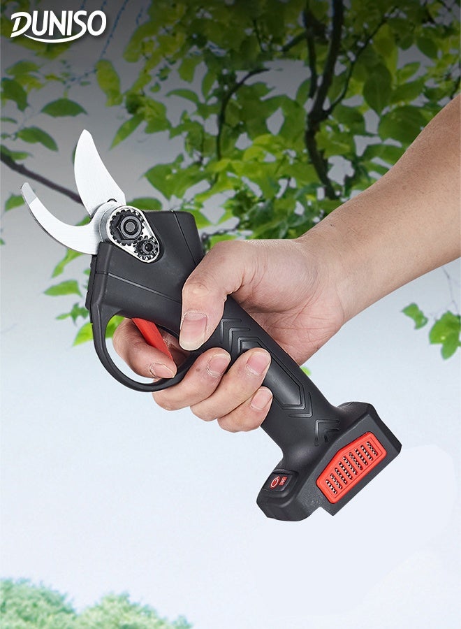 DUNISO مقص تقليم كهربائي بدون سلك مجموعة مقص كهربائي مع بطاريات قابلة للشحن قطر قطع 33 مم مقصات محمولة لتقليم فروع الأشجار أدوات الطاقة للحدائق والفناء والمنزل - Image 1