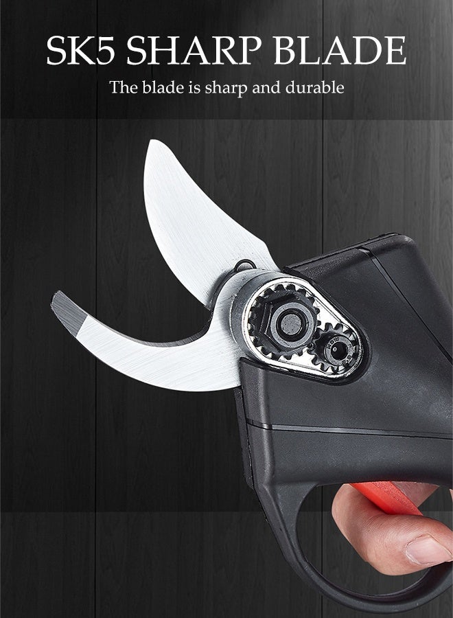 DUNISO مقص تقليم كهربائي بدون سلك مجموعة مقص كهربائي مع بطاريات قابلة للشحن قطر قطع 33 مم مقصات محمولة لتقليم فروع الأشجار أدوات الطاقة للحدائق والفناء والمنزل - Image 2