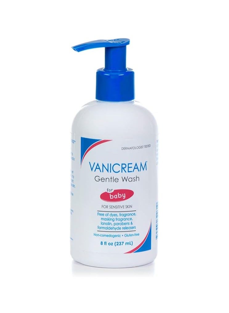 Vanicream Gentle Wash with Pump for Baby -Ideal for Normal to Sensitive/Dry Skin, Gluten and Sulfate Free, Dermatologist Tested, Transparent, Unscented, 8 Fl Oz