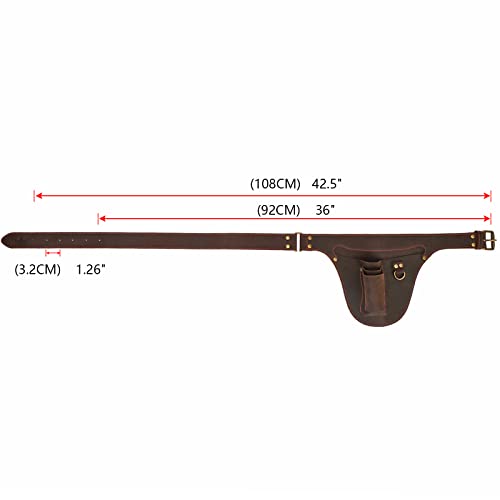 TOURBN Tourbon Genuine Leather Florist Tool Belt Gardening Bag Gardener Farmer Tools Holster Waist Pouch Electrician Carpenter Organizer Kit 3 Pockets (Brown, 42 inches) - Image 5