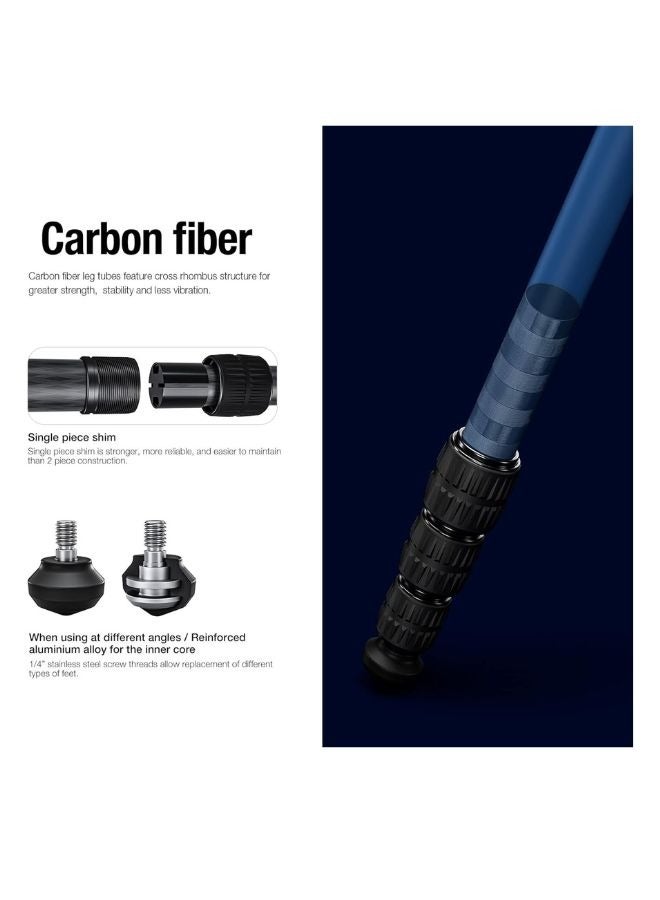 Leofoto LY-224C with LH-25 Y Shaped Center Column 4 Section Carbon Fiber Tripod Kit Red - Image 4