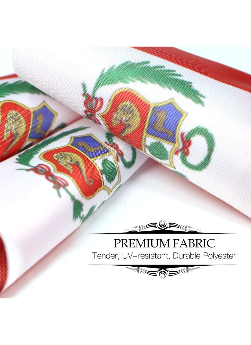 Anley Anley Peru Deluxe Desk Flag Set  6 x 4 Inch Miniature Peruvian PE Desktop Flag with 12 Solid Pole  Vivid Color and Fade Resistant  Black Base and Spear Top  - Image 5