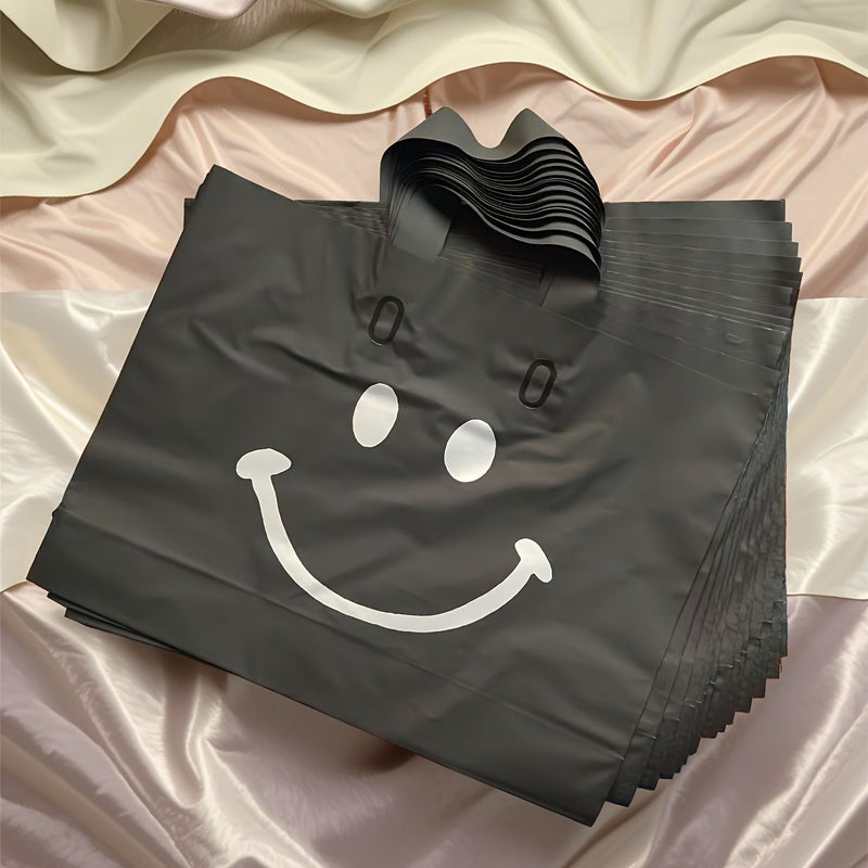13.78 x 9.84 Inch Frosted Smiley Face Gift Bags 5 Pack For Wedding Party - Image 4