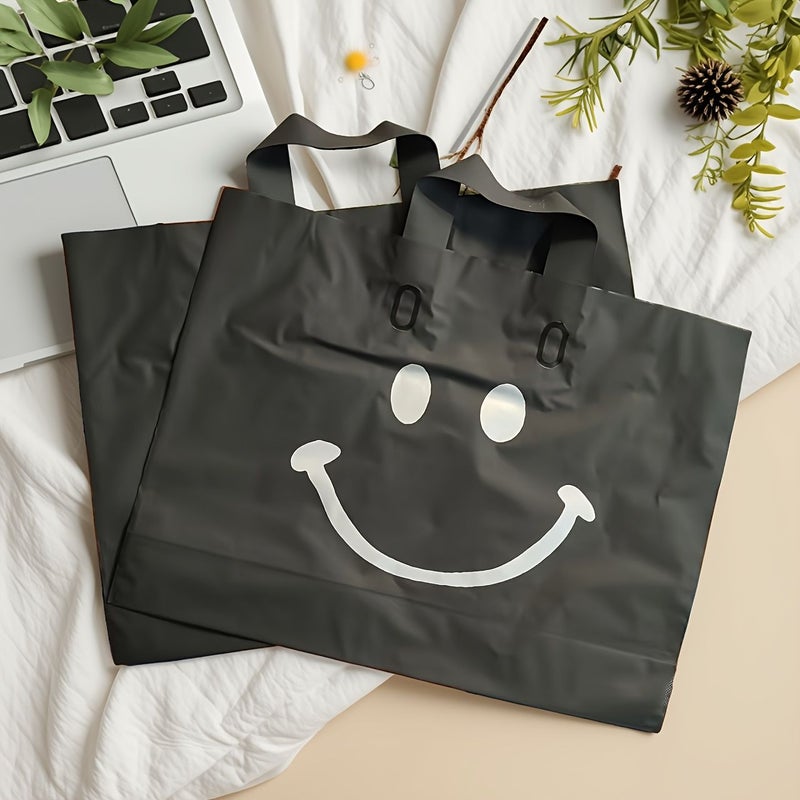 13.78 x 9.84 Inch Frosted Smiley Face Gift Bags 5 Pack For Wedding Party - Image 2