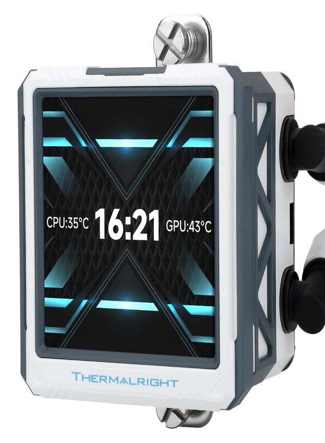 ثيرمالرايت مبرد المعالج Thermalright FW360 Ultra ARGB أبيض اللون، مزود بثلاث مراوح PWM بسرعة 2000 دورة في الدقيقة، وشاشة IPS LCD بدقة 480×480 بكسل، ومبرد سائل للمعالج متوافق مع مقبس AM5؛ Intel LGA1700/1851، وشاشة LCD مقاس 2.88 بوصة. - Image 2