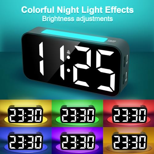 Topski Loud Alarm Clocks for Bedrooms Heavy Sleepers, Digital Clock with Night Light, Large Display, Dual Alarm, Snooze, Dimmable Bedside Alarm Clock for Kids Teens Boys Girls - Image 2