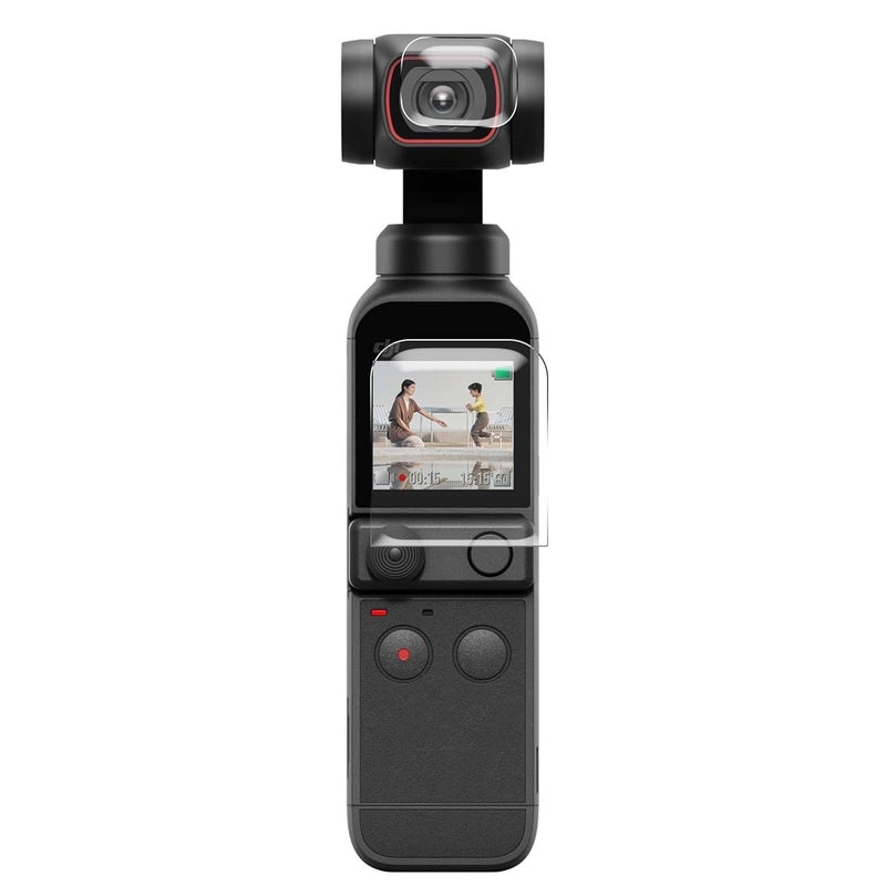 FCS حماية شاشة متوافقة مع كاميرا DJI Pocket 2 | واقي مرن مضاد للصدمات 9H، واقي شاشة عدسة الكاميرا، 2 قطعة. - Image 1