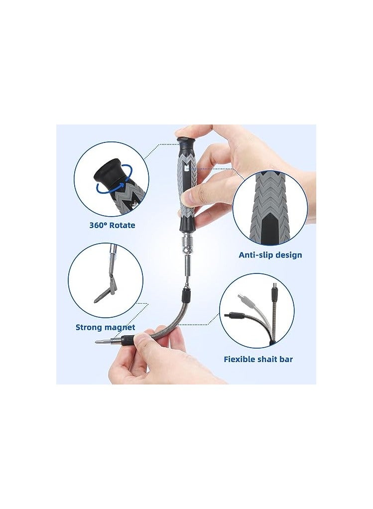 سيوسي Screwdriver Set, Mini Magnetic Screwdriver Set, 126 in 1 Portable Cylinder Screwdriver DIY Repair Tool Kit, Suitable for Mobile Phones Repair and Disassembly, Furniture, Car, Computer(Black) - Image 4