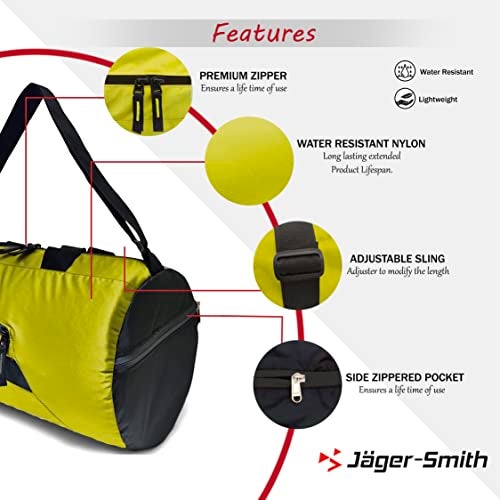 Jager_Smith Jager-Smith GB 700 Multipurpose Gym Bag with Shoe Compartment (Lime) - Image 4