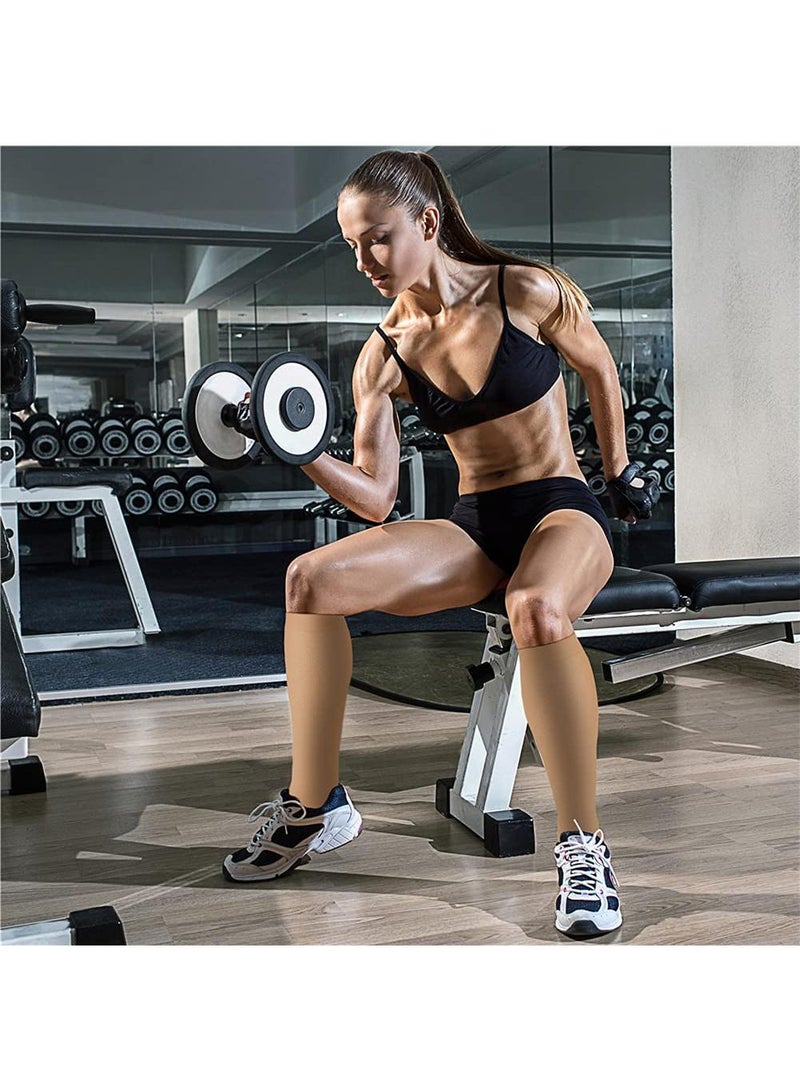 Sweet seven جوارب ضغط متميزة (3 أزواج) 15-20 مم زئبق | دعم مثالي للنساء والرجال في الأنشطة الرياضية: الجري، ركوب الدراجات، لون البشرة (L/XL) - Image 2