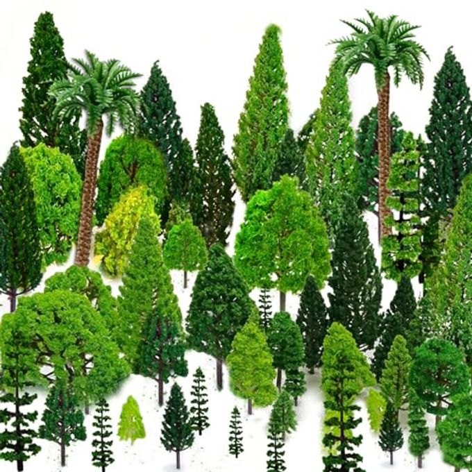 OrgMemory 36pcs Mixed Model Trees, 1.5-6 inch(4-16 cm), Diorama Supplies, Model Grass, Miniature Trees for Projects with No Bases - Image 4